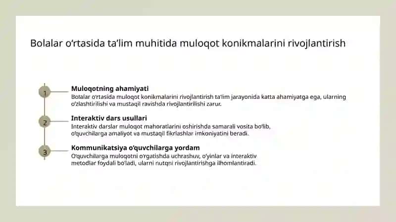 Muloqot Konikmalari Rivojlanishi 3