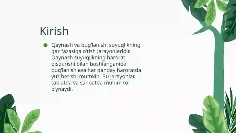 Qaynash va bugʻlanish 3