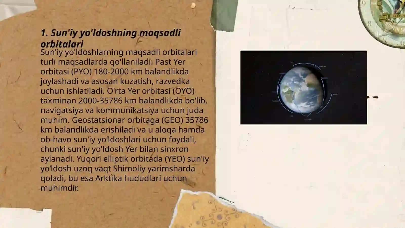 Uch impulsli manyovrlar yordamida sun'iy yòldoshni mòljallangan orbitaga chiqarish 3