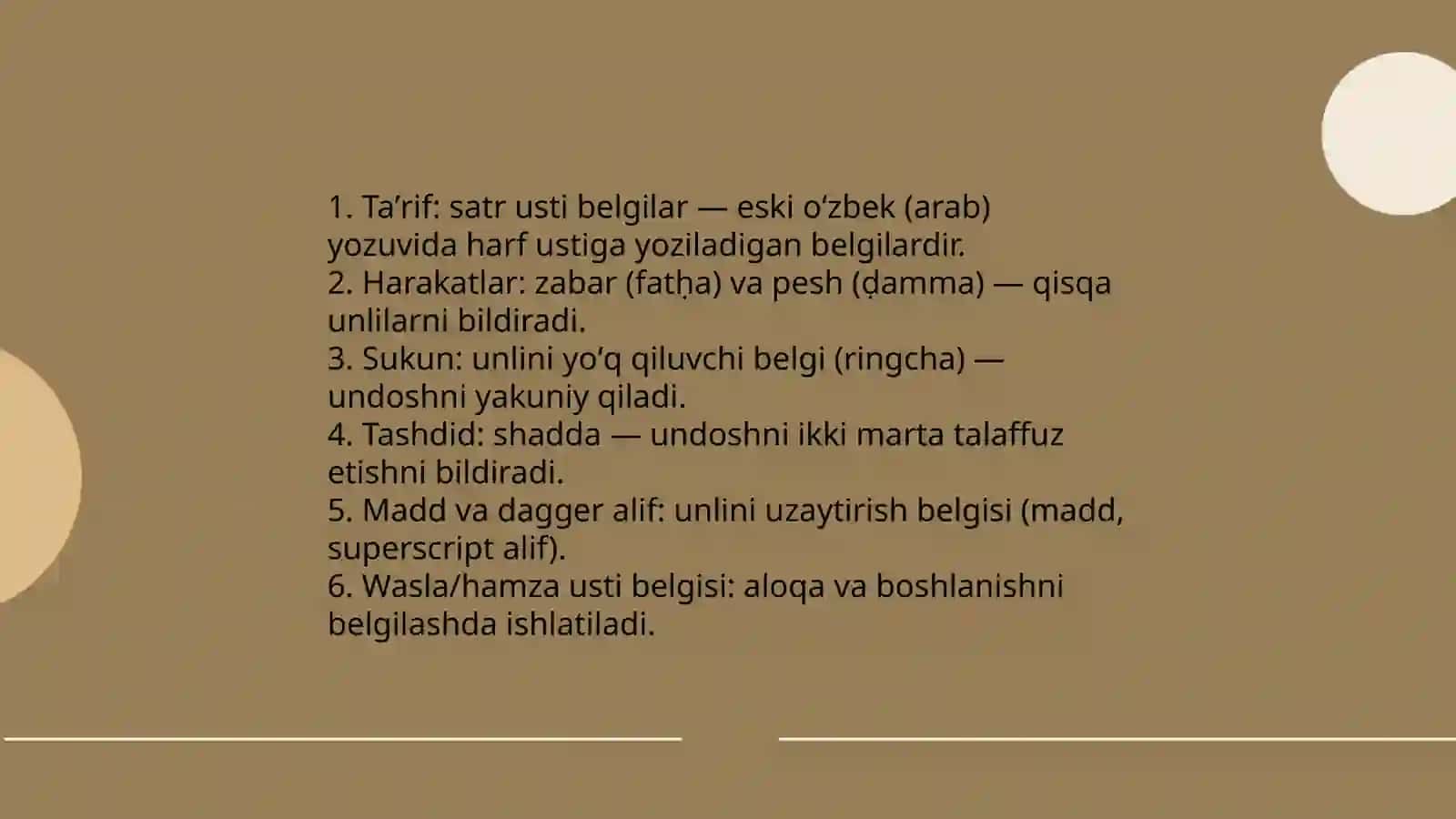 Eski oʻzbek yozuvidan satr usti va satr osti belgilari 3