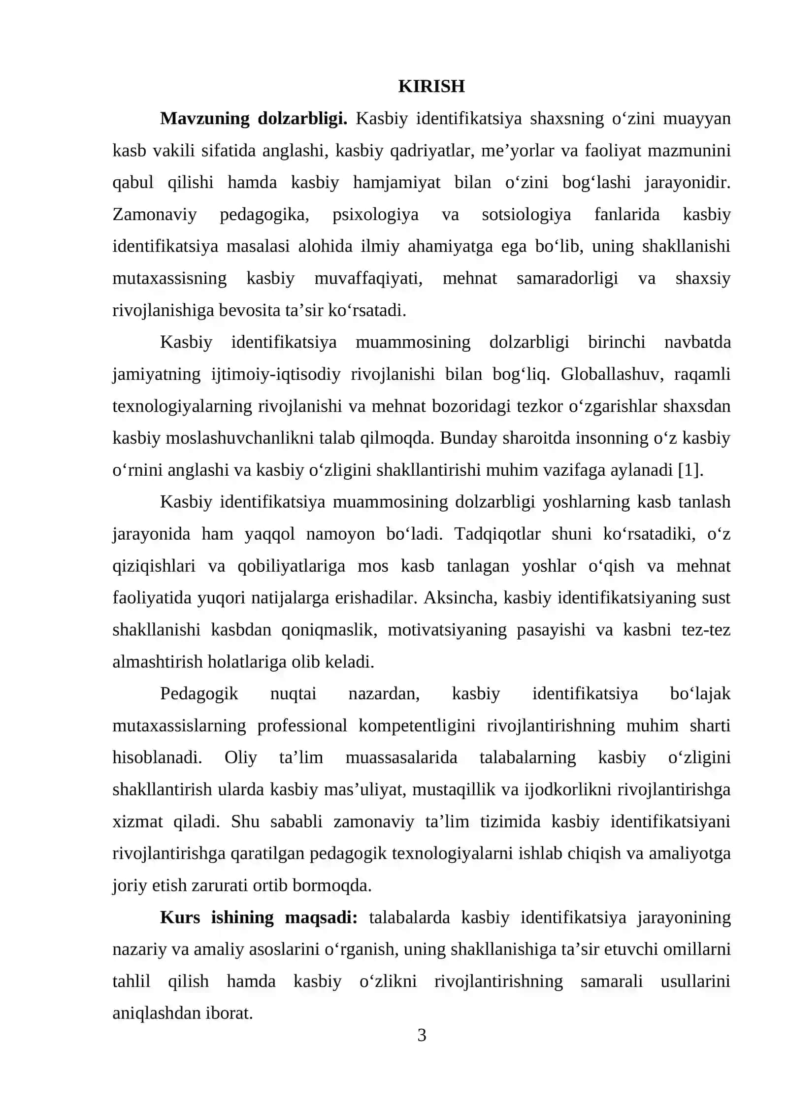 KASBIY INDENTIFIKATSIYA MUAMMOSI 3