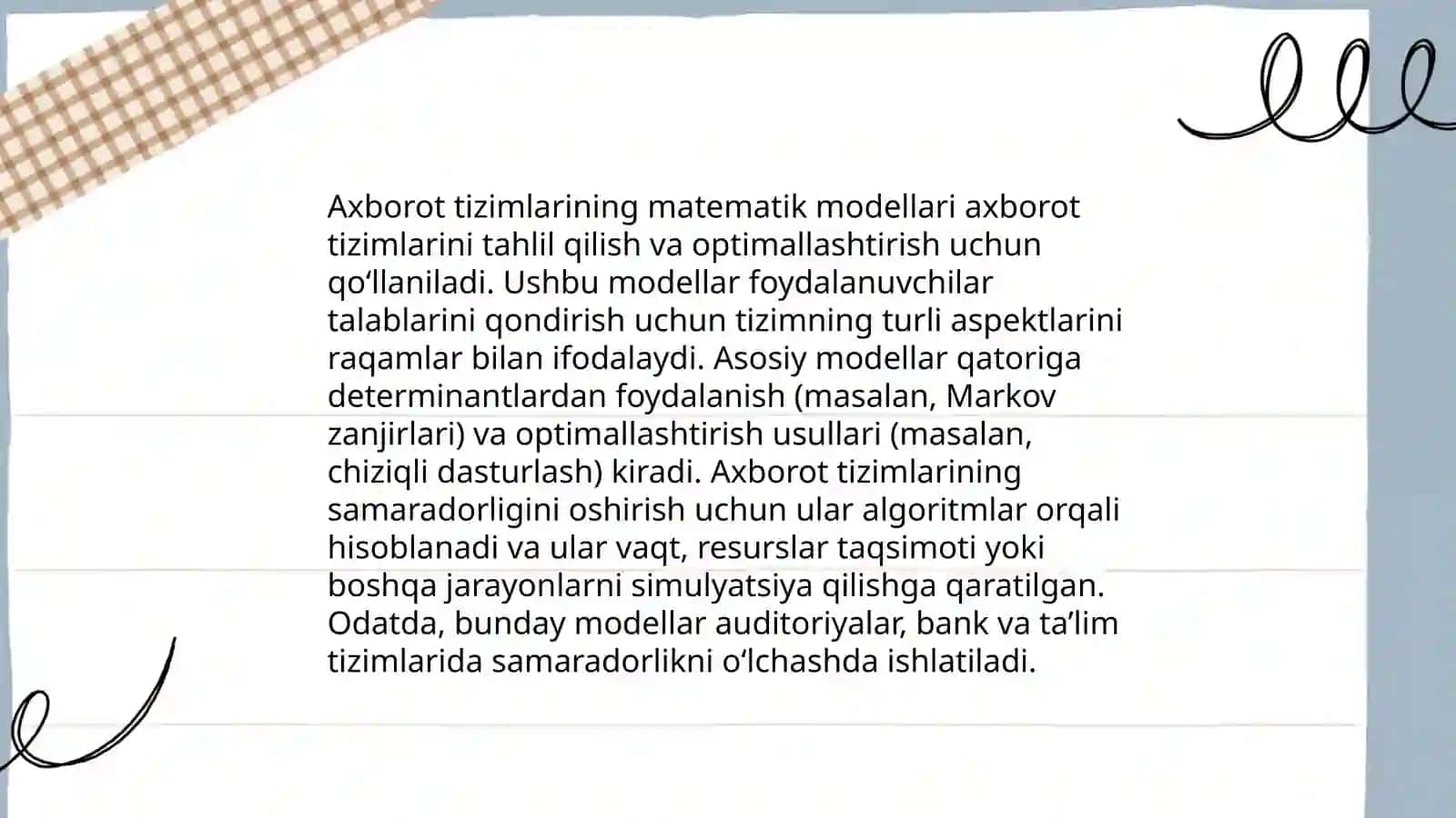 Axborot tizimlarining matematik, huquqiy va tashkiliy ta'minotlari 3