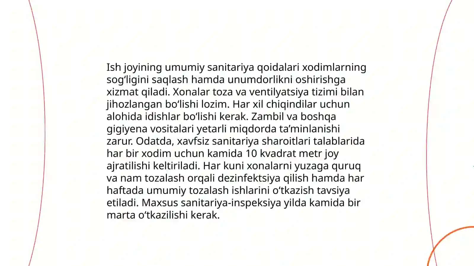 Sinf jihozlariga qòyilgan gigiyenik talablar 3