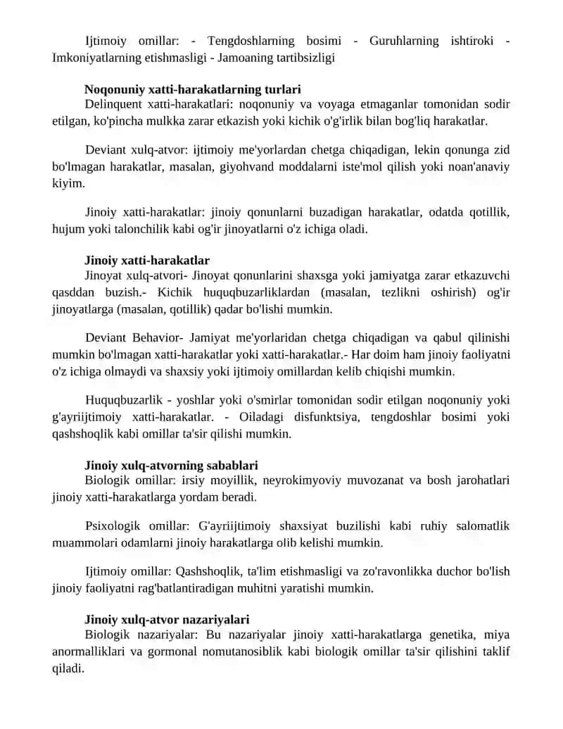 Deviant, Delinkvent Va Kriminal Xatti Harakatlar 3