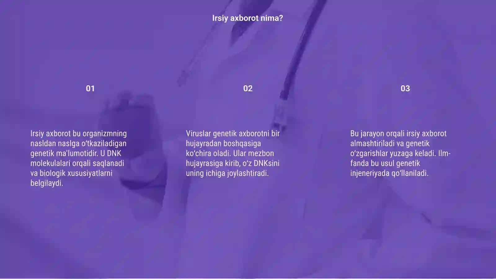 Irsiy axborotni bir hujayradan ikkinchi hujayraga viruslar orqali kochirib otkazish 3