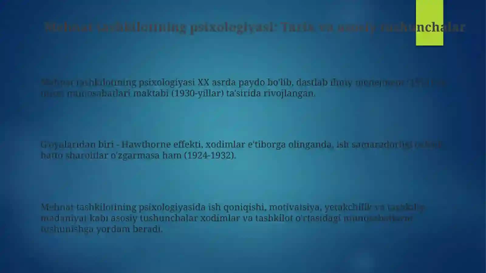 Mehnatni tashkillashtirish psixologiyasi 3