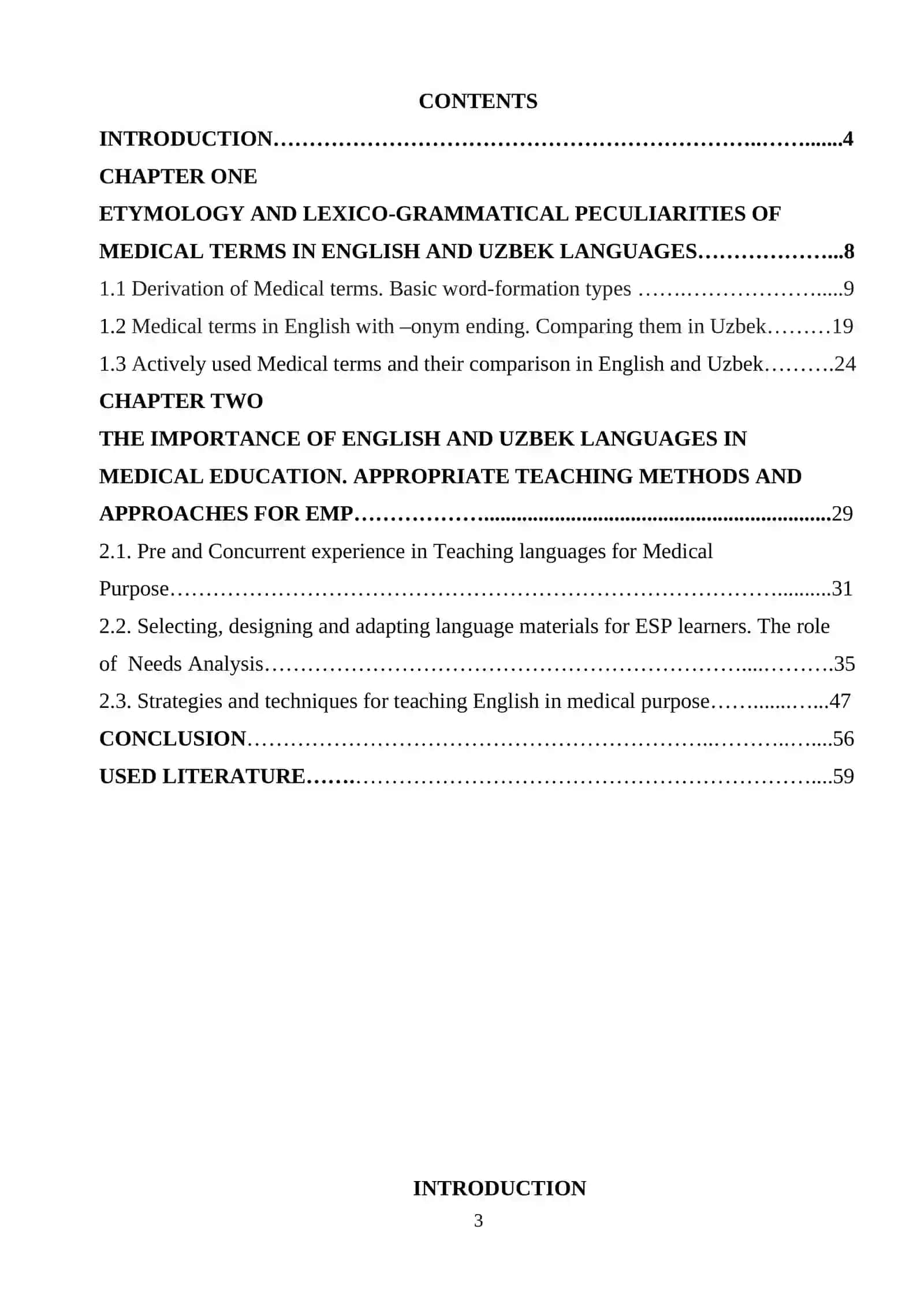 THE COMPARATIVE ANALYSIS OF MEDICAL TERMS IN ENGLISH AND UZBEK LANGUAGES 3