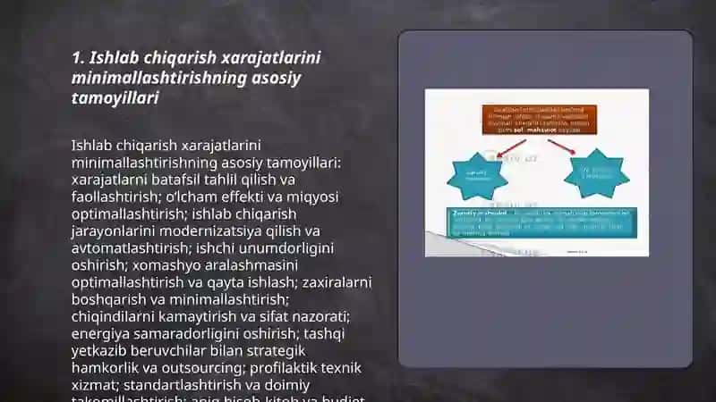 Ishlab chiqarish xarajatlarini minimallashtirish shartlari va korxonaning zararsiz ishlash nuqtasini hisoblash yo’llari 3