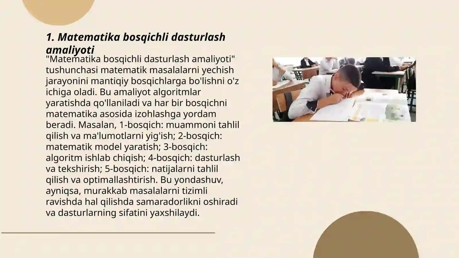 Matematika bosqichli dasturlash amaliyoti 3
