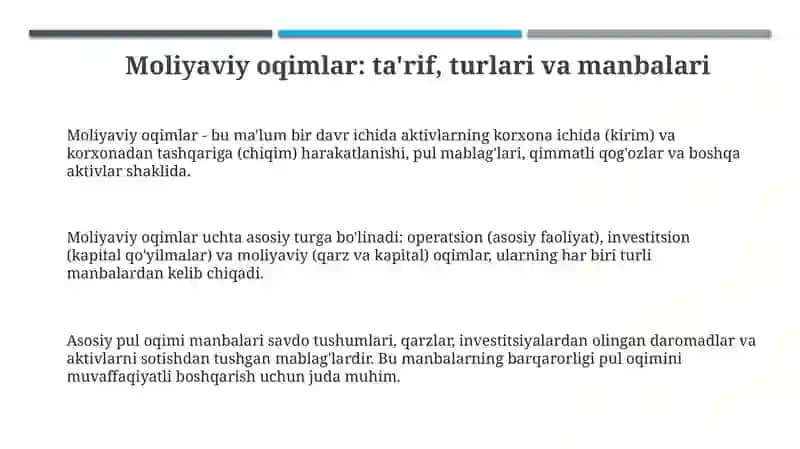 Moliyaviy oqimlar 3