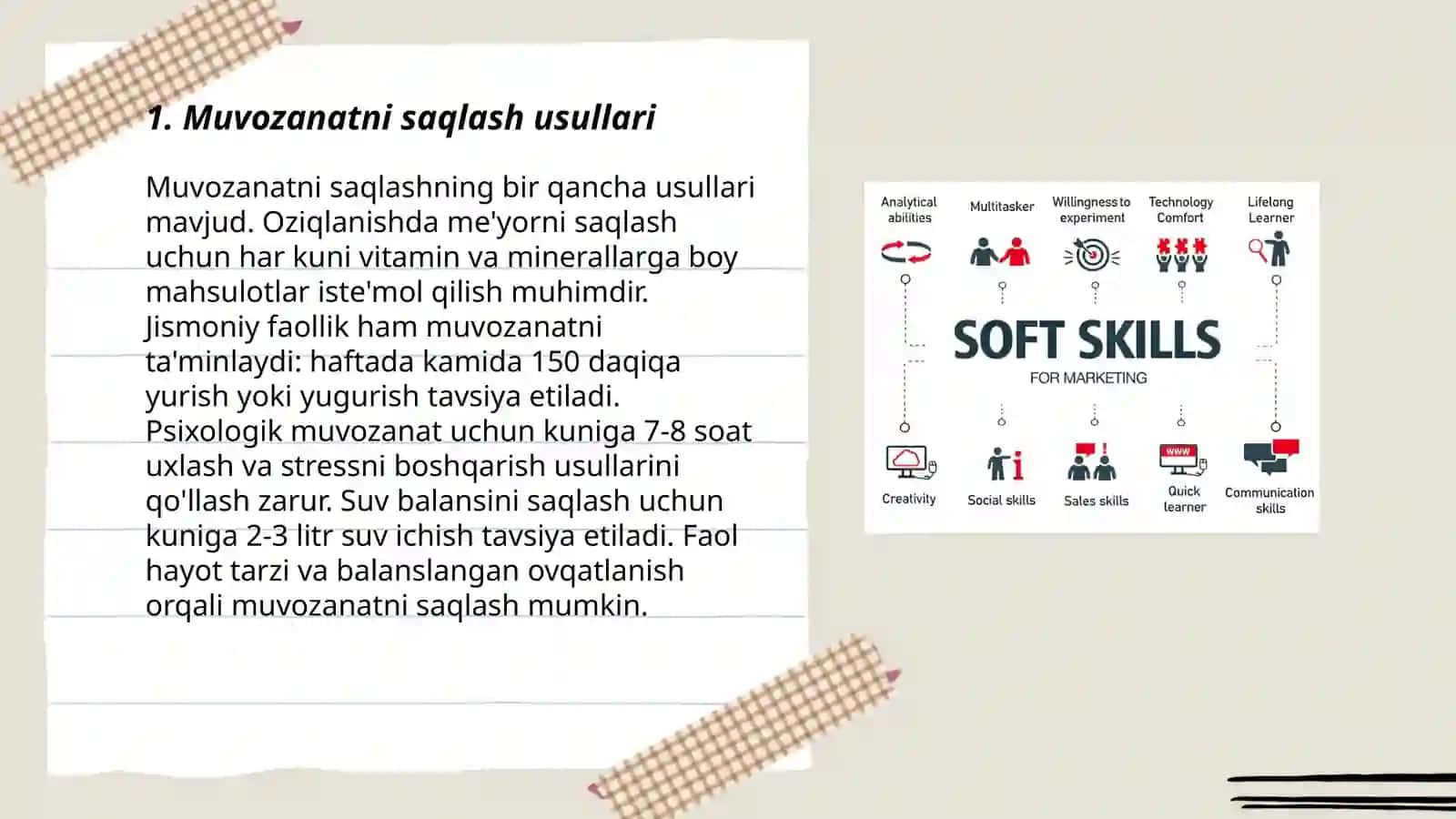 Muvozanatni saqlash koʻnikmalari 3