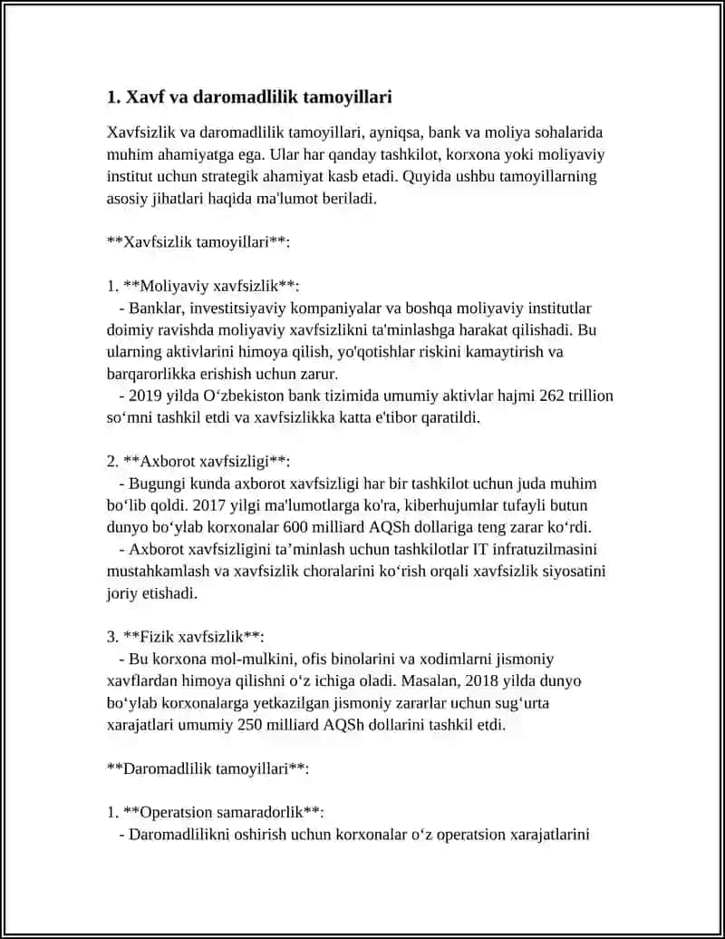 Xavf va daromadlilik tamoyillari 3