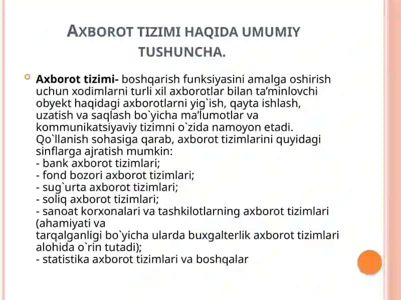 Axborot Tizimlari va Menejment 3