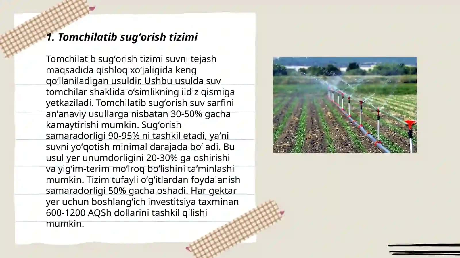 Tomchilatib sugʻorish tizimi 3