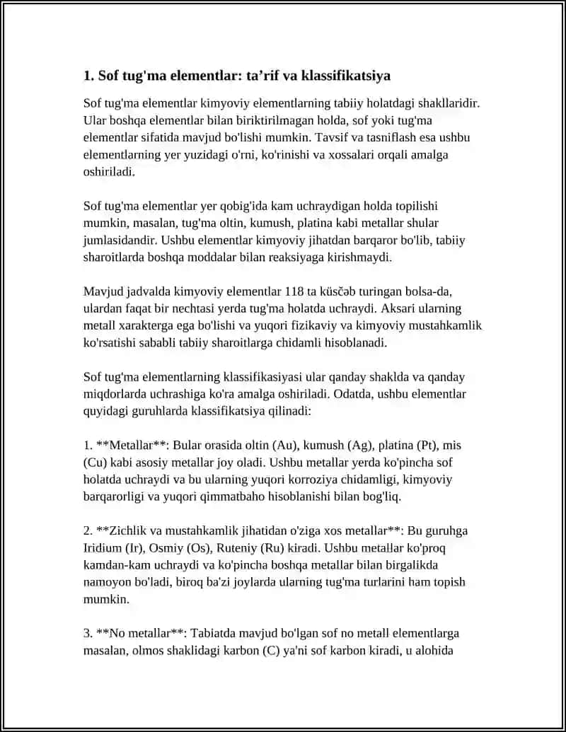 Sof Tug'ma Elementlar va Intermetall Birikmalar 3