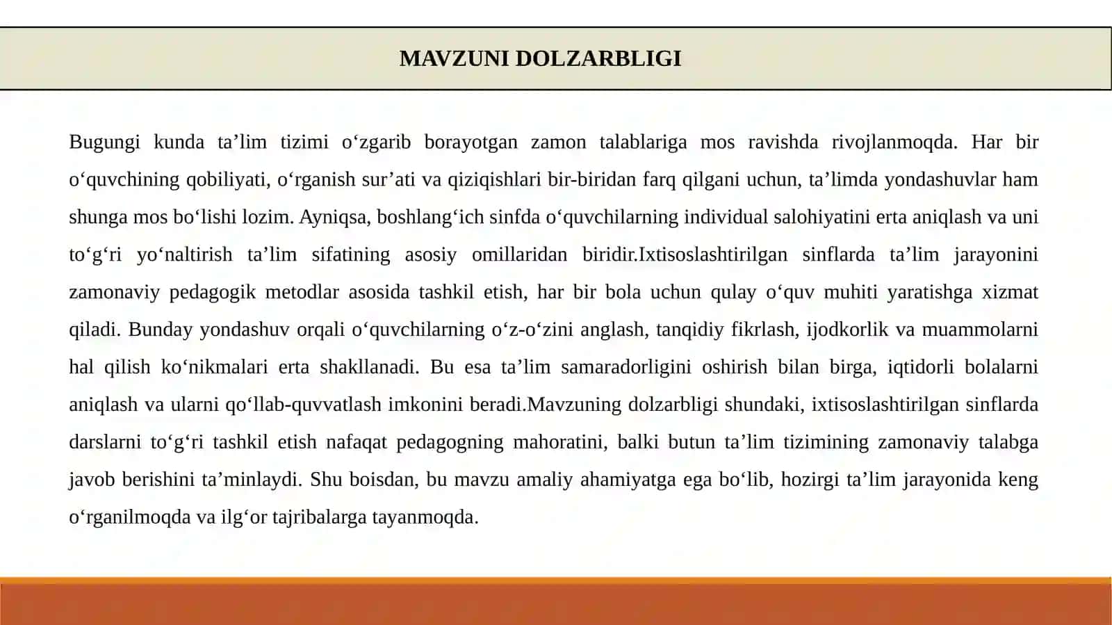 Ixtisoslashtirilgan boshlang‘ich sinf darslarini tashkil etish 3