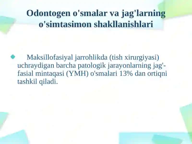Yuzjag'soxasinixavfsizo'smasimonxosilalarivao'smalari.Tasnifi,klinikasi,tashxisivadavolash. 3