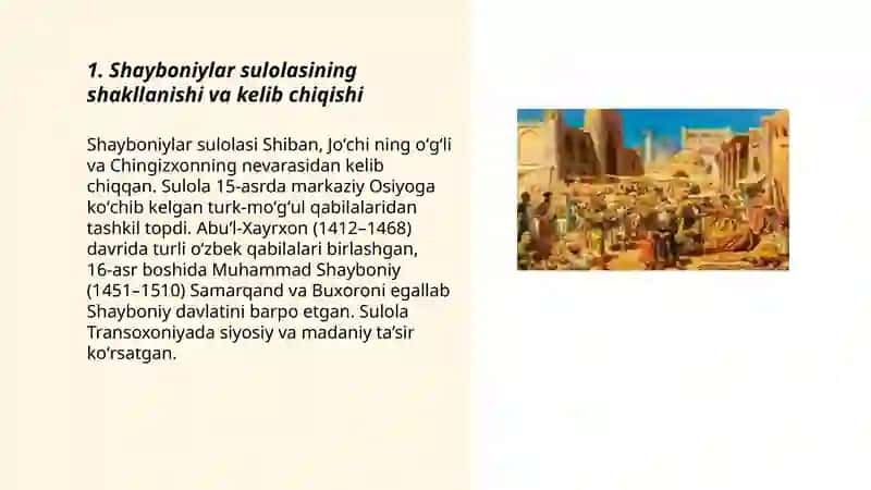 Oʻzbek davlatchiligining tarixiy bosqichlari ( Oʻzbekiston hududidagi Shayboniylar davlati tarixi misolida) 3