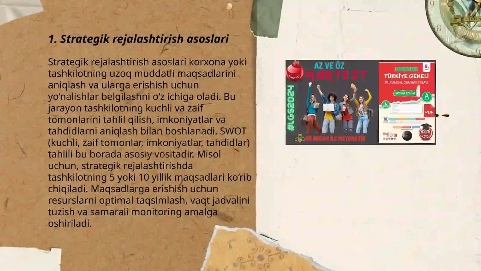 Strategik va taktik rejalashtirish. Marketing nazorati 3