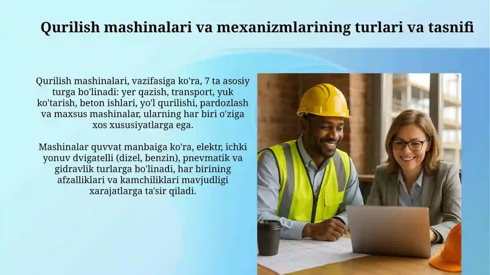 Qurilish mashinalari va mexanizmlari xarajatlari tahlili 3