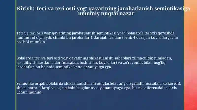 Bolalarda teri va teri osti yogʻ qavatini jarohatlanish semiotikasi 3