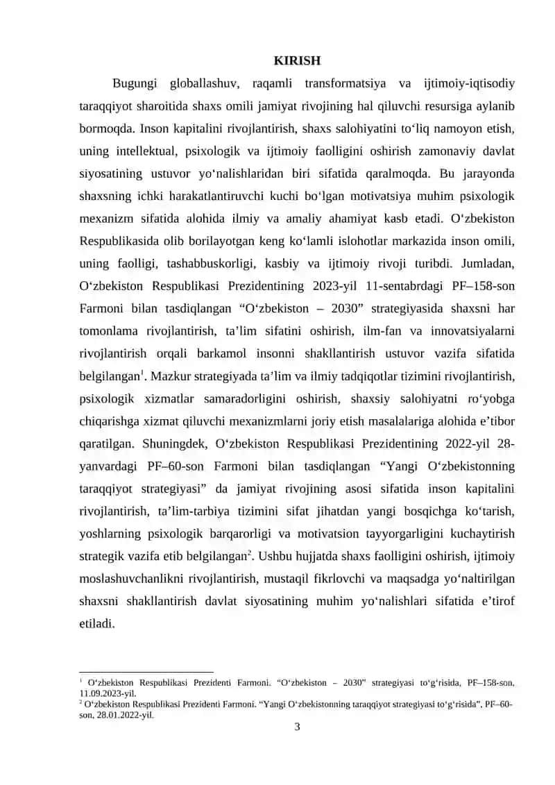 Shaxsda motivatsiyani eksperimental tadqiq etish metodlari 3