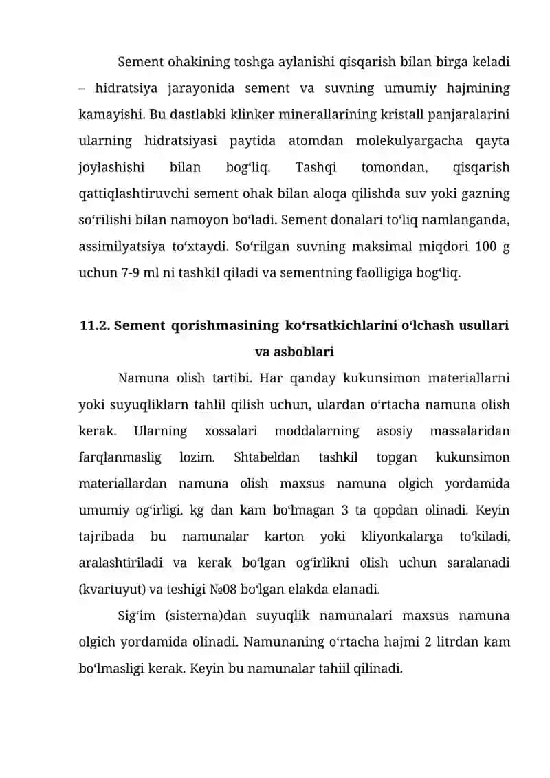 SEMENT QORISHMASI TAYYORLASH VA SEMENT TOSHI PAYDO QILISH SHAROITLARI 3