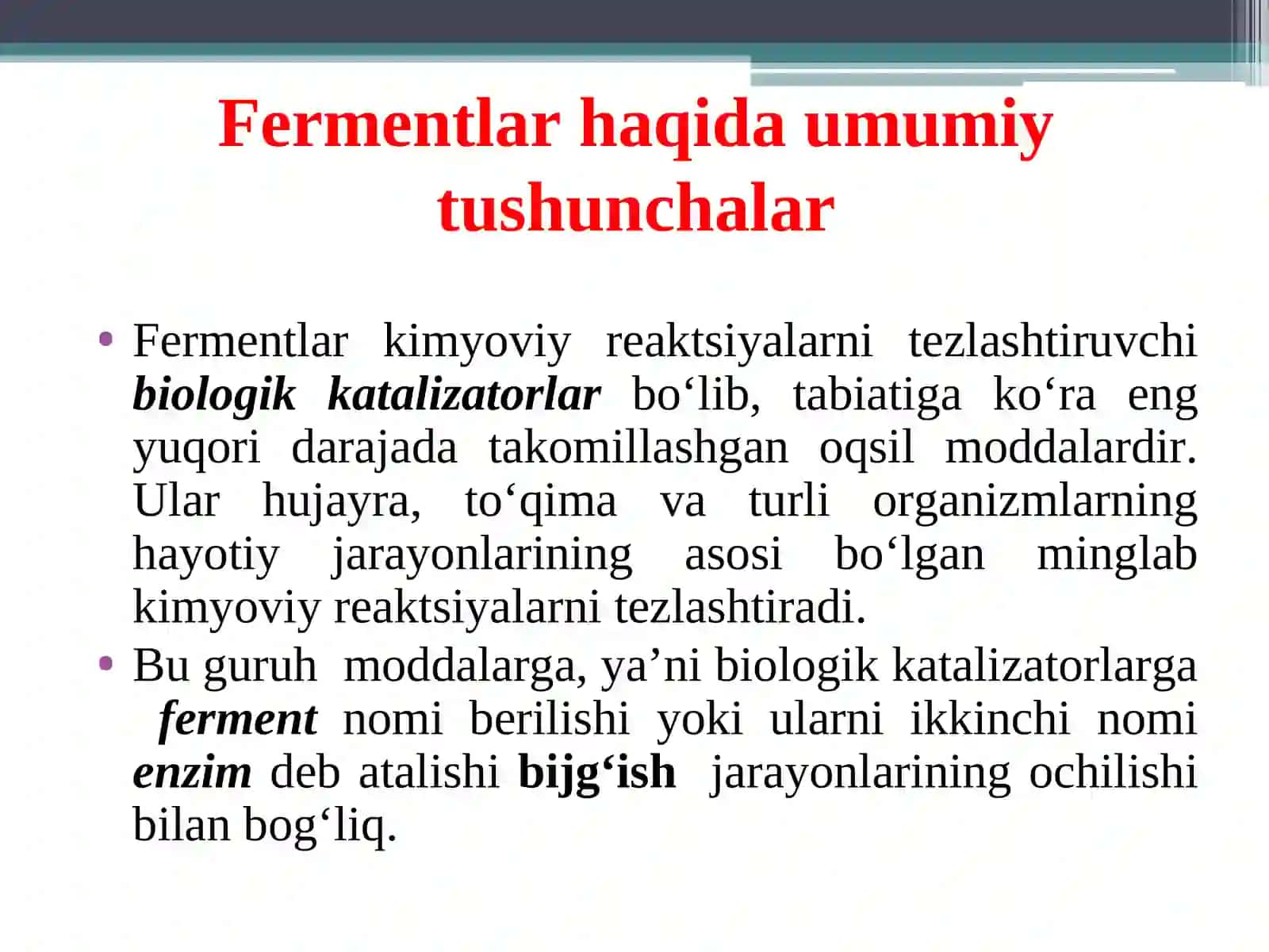 Fermentlar vaularning qishloq xo‘jalik mahsulotlari ni saqlash va qayta ishlashda g‘or ni 3