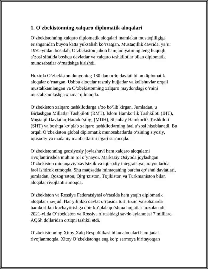 O'ZBEKISTON VA JAHON HAMJAMIYATI 3