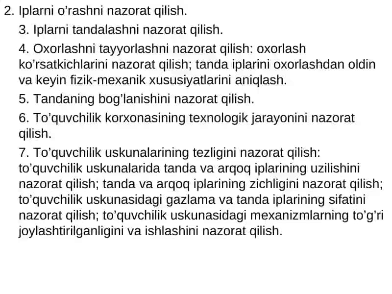 To’quvchilik korxonalarida sinov laboratoriyalarining turlari va vazifalari 3