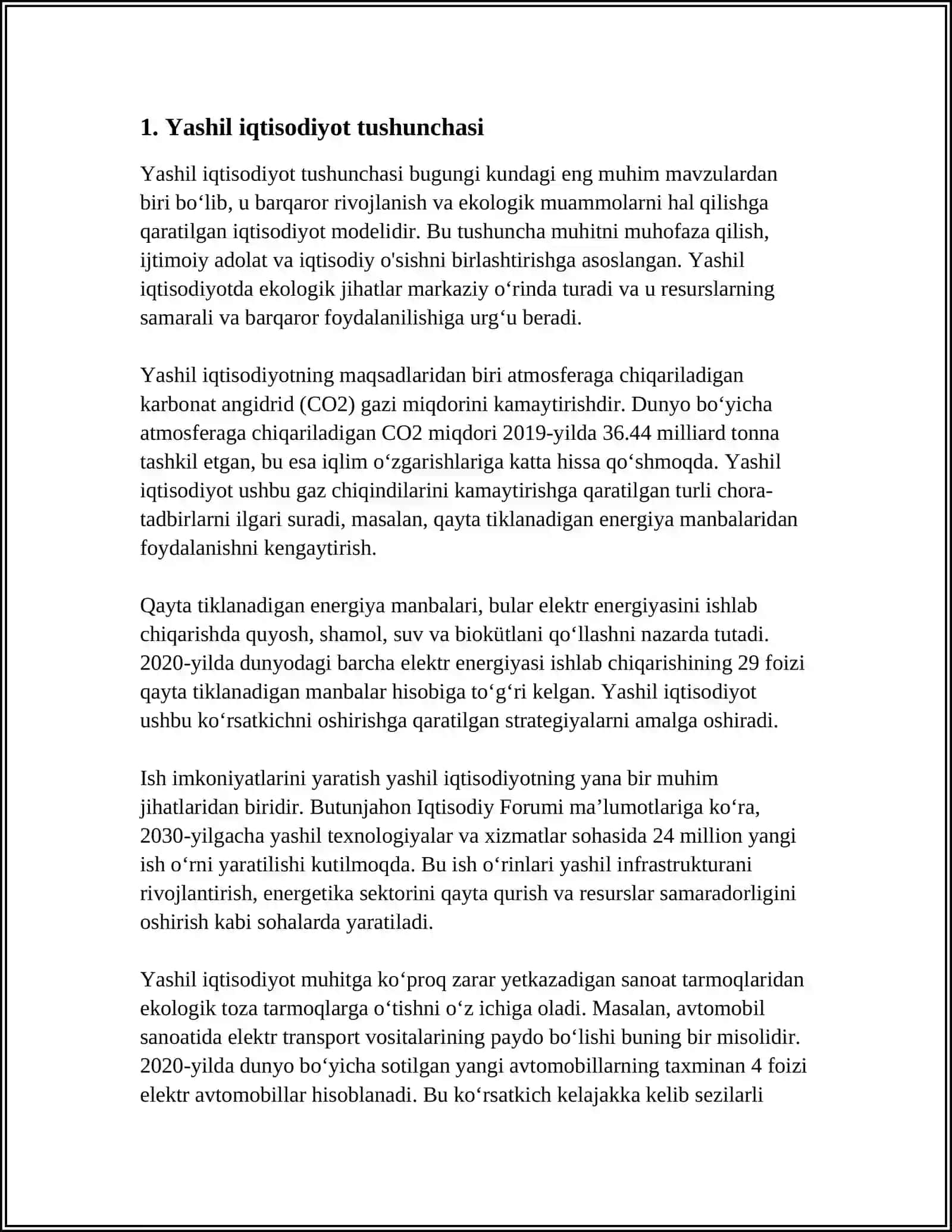 Yashil iqtisodiyotga o'tish siyosati 3