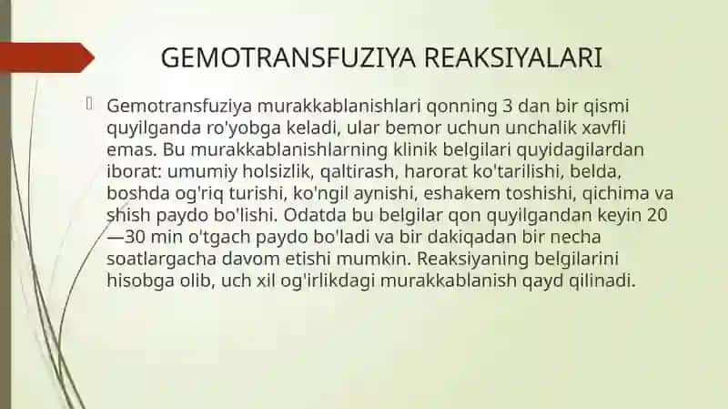 Gemotransfuziya reaksiyalari 3