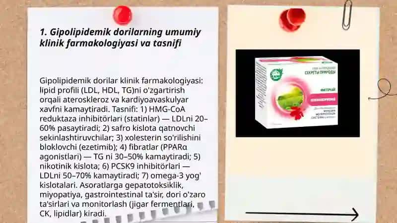 Gipolipidemik dori vositalari klinik farmakalogiyasi 3