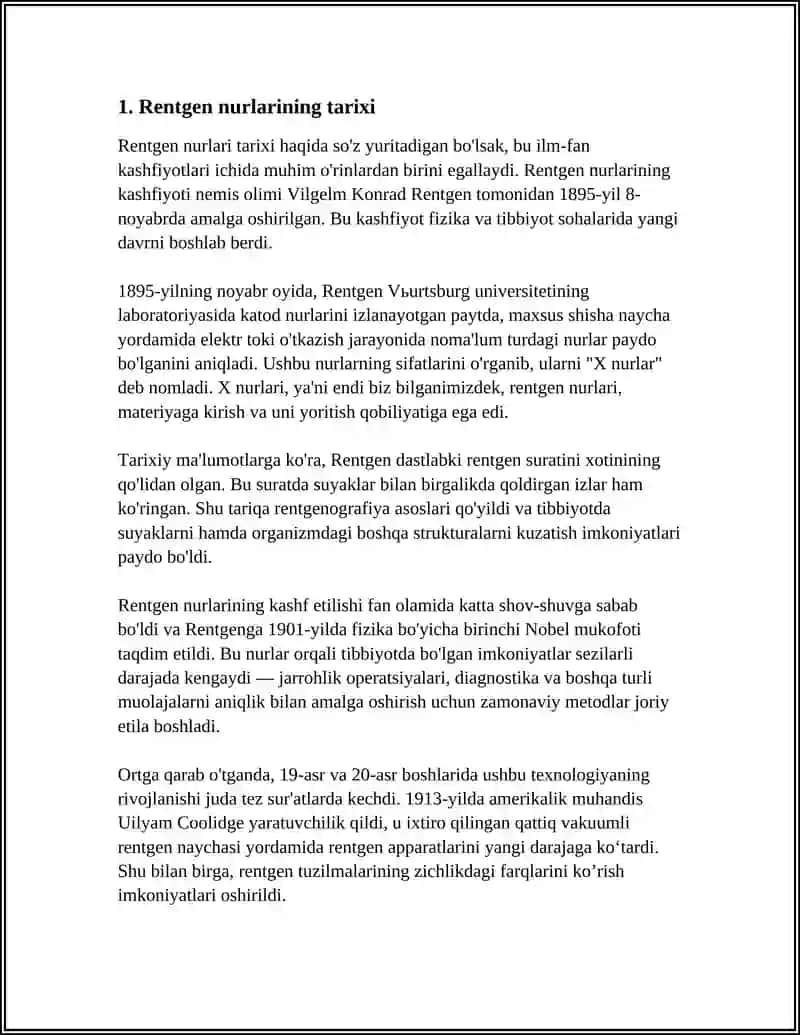 RENTGEN NURLARI VA ULARNING AMALIY TADBIQI 3