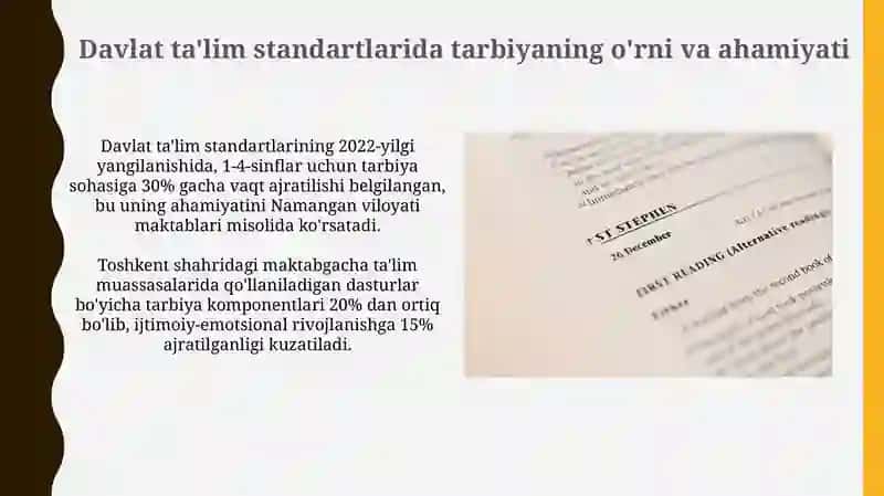 Tarbiya fanini mazmunini belgilovchi me'yoriy hujatlar 3