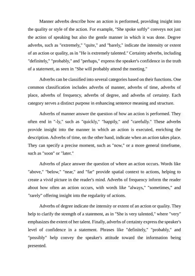 Talling about fugwuy adverbs 3