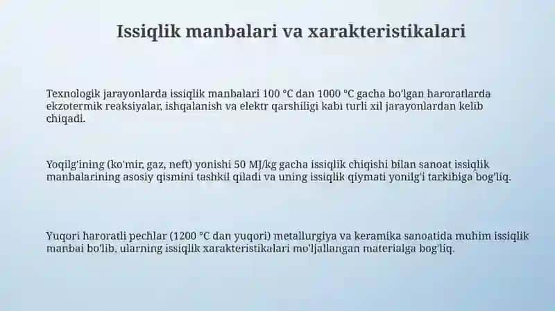 Texnologik Jarayonlarda Issiqlik Energiyasidan Samarali Foydalanish 3