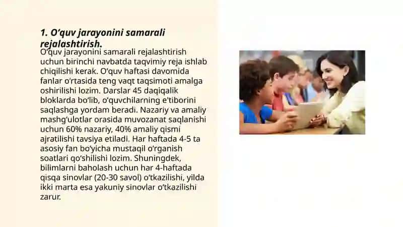 Oʻqituvchining oʻquvchilar bilan faoliyatini boshqarish mahorati 3
