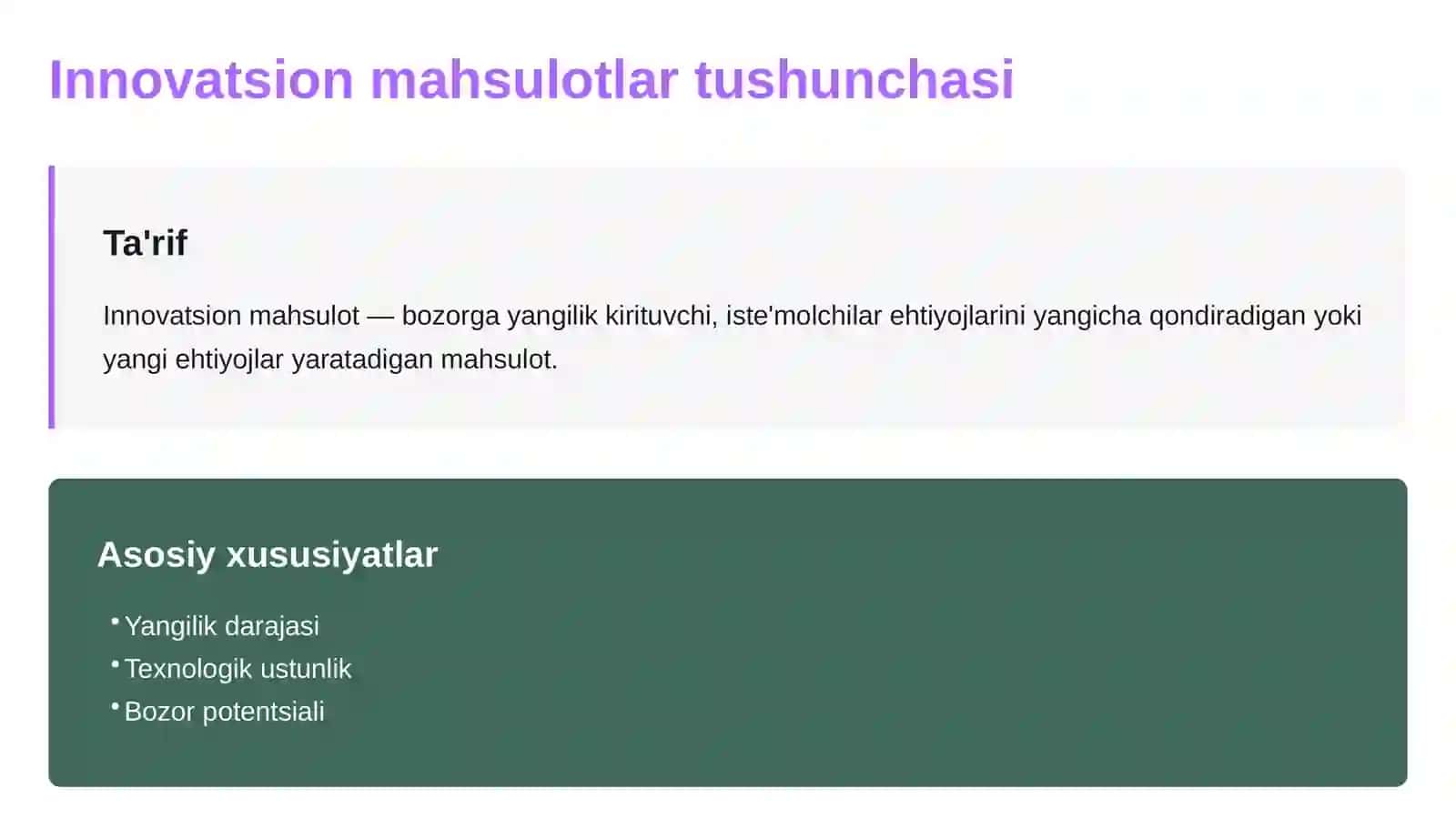 Innovatsion mahsulotlar 3