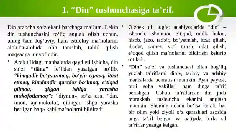 "Dinshunoslik" faniga kirish 3