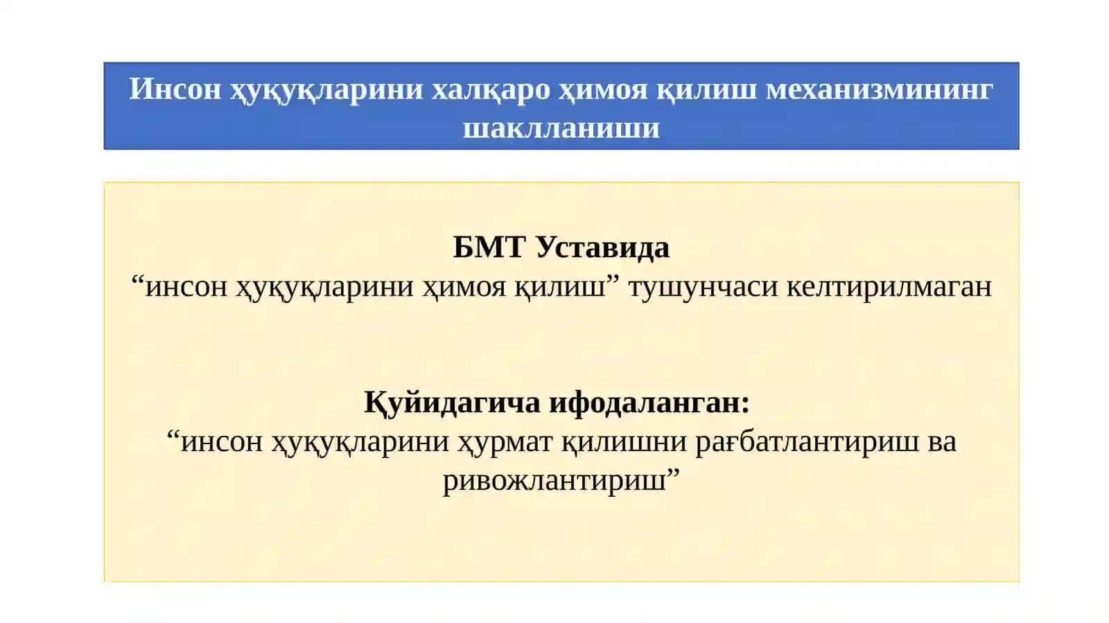 Инсон Ҳуқуқлари Бўйича Халқаро Механизмлар 3