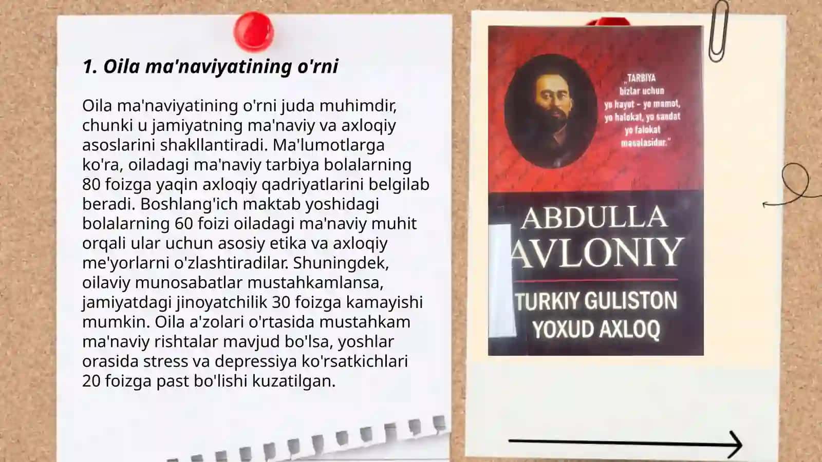 Abdulla Avloniyning Turkiy guliston yoxud axloq asaridagi oilaviy tarbiyaga oid g'oyalari 3