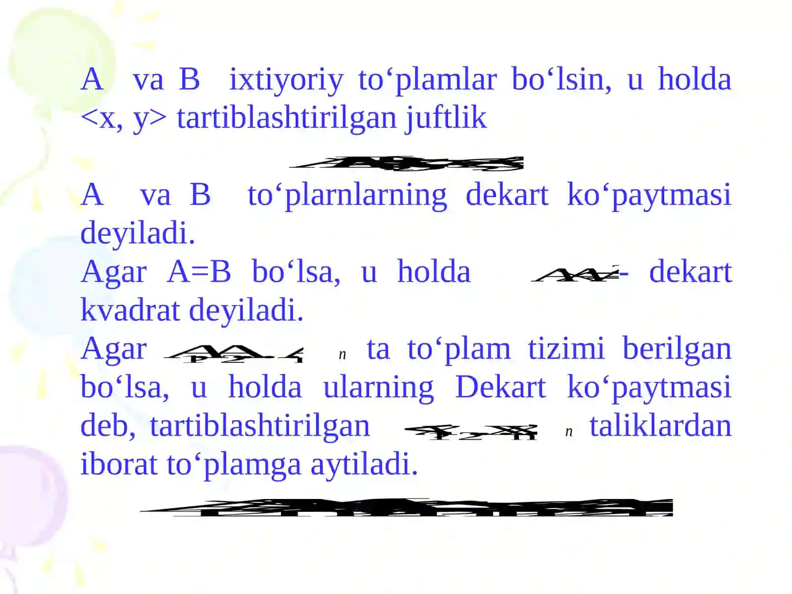 To‘g‘ri (Dekart) ko‘paytma.Munosаbаt. Ekvivаlentlik munosаbаti 3