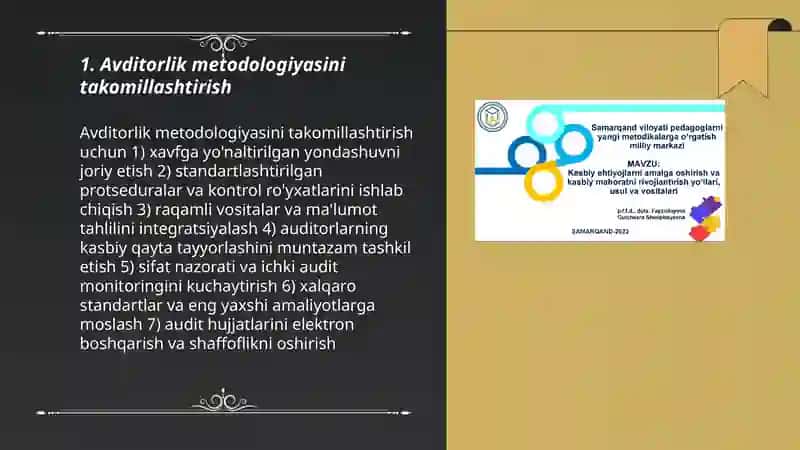 Avditorlik tekshiruvini rivojlantirish 3