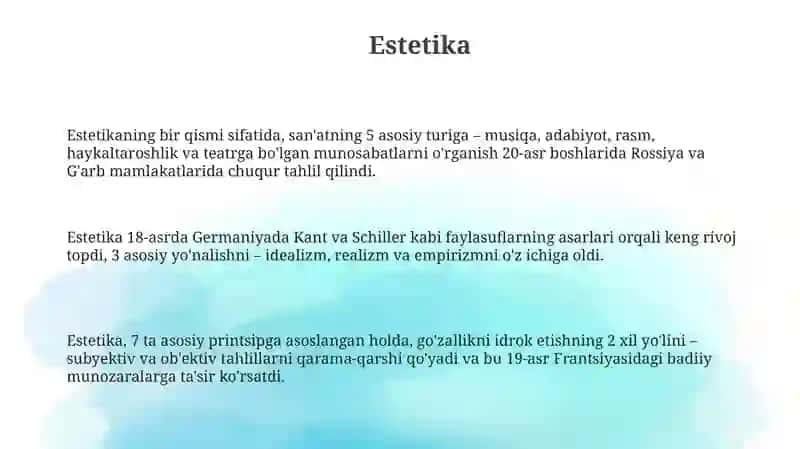 Estetika 3