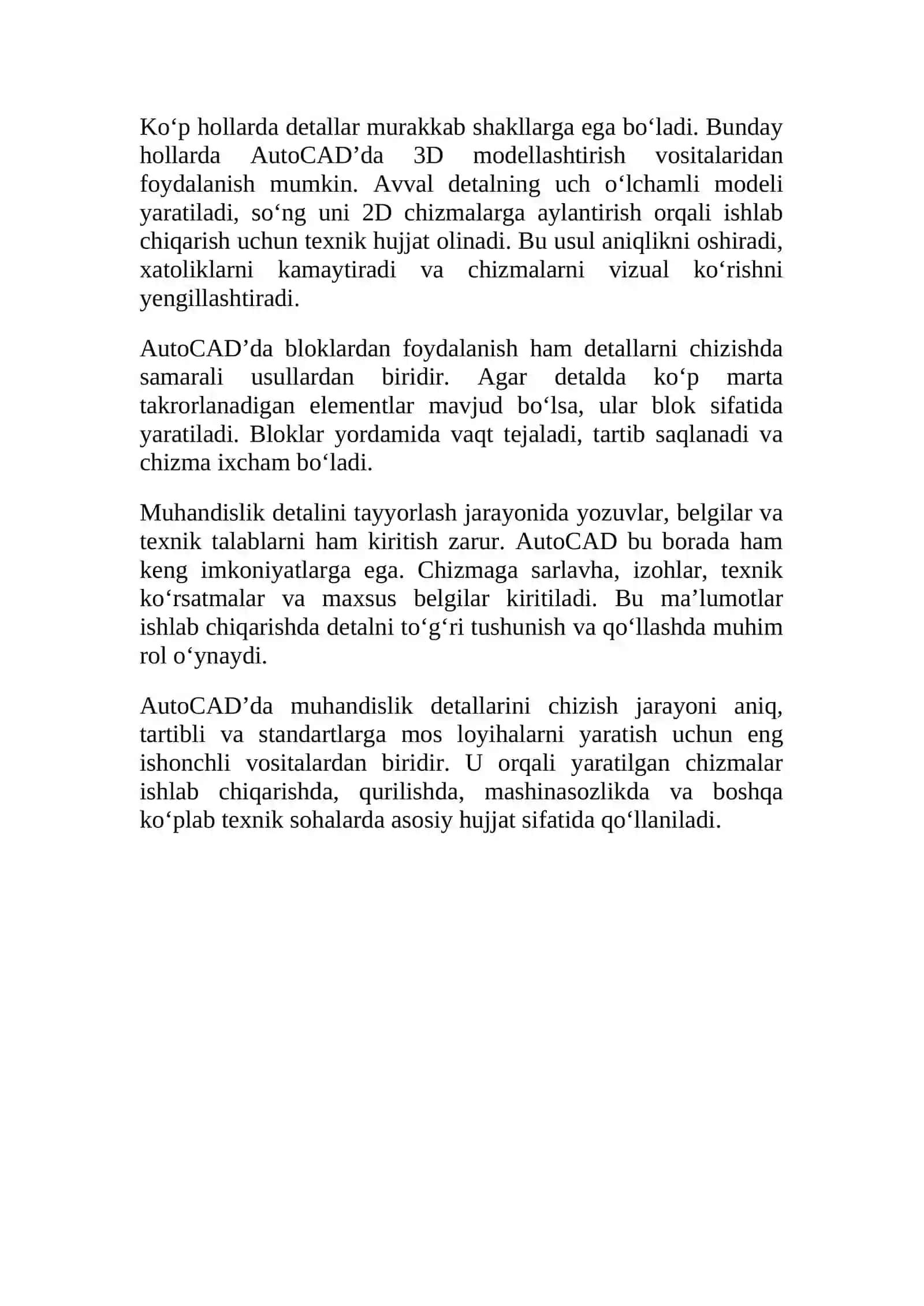 AutoCAD’da muhandislik detallarini chizish 3