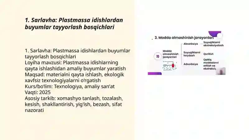 Plastmassa idishlardan buyumlar tayyorlash bosqichlari 3