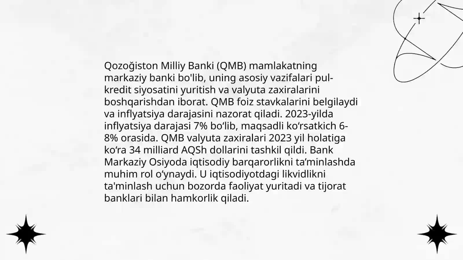 Qozoğiston moliyaviy tizimi 3