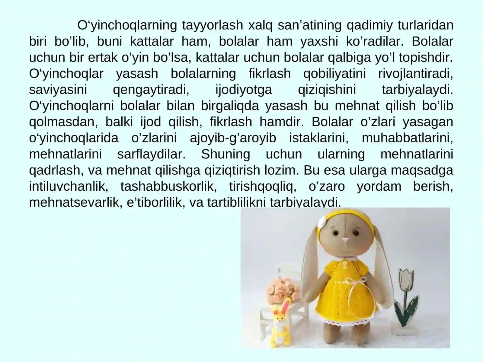 Yumshoq o’yinchoqlar tayyorlash 3