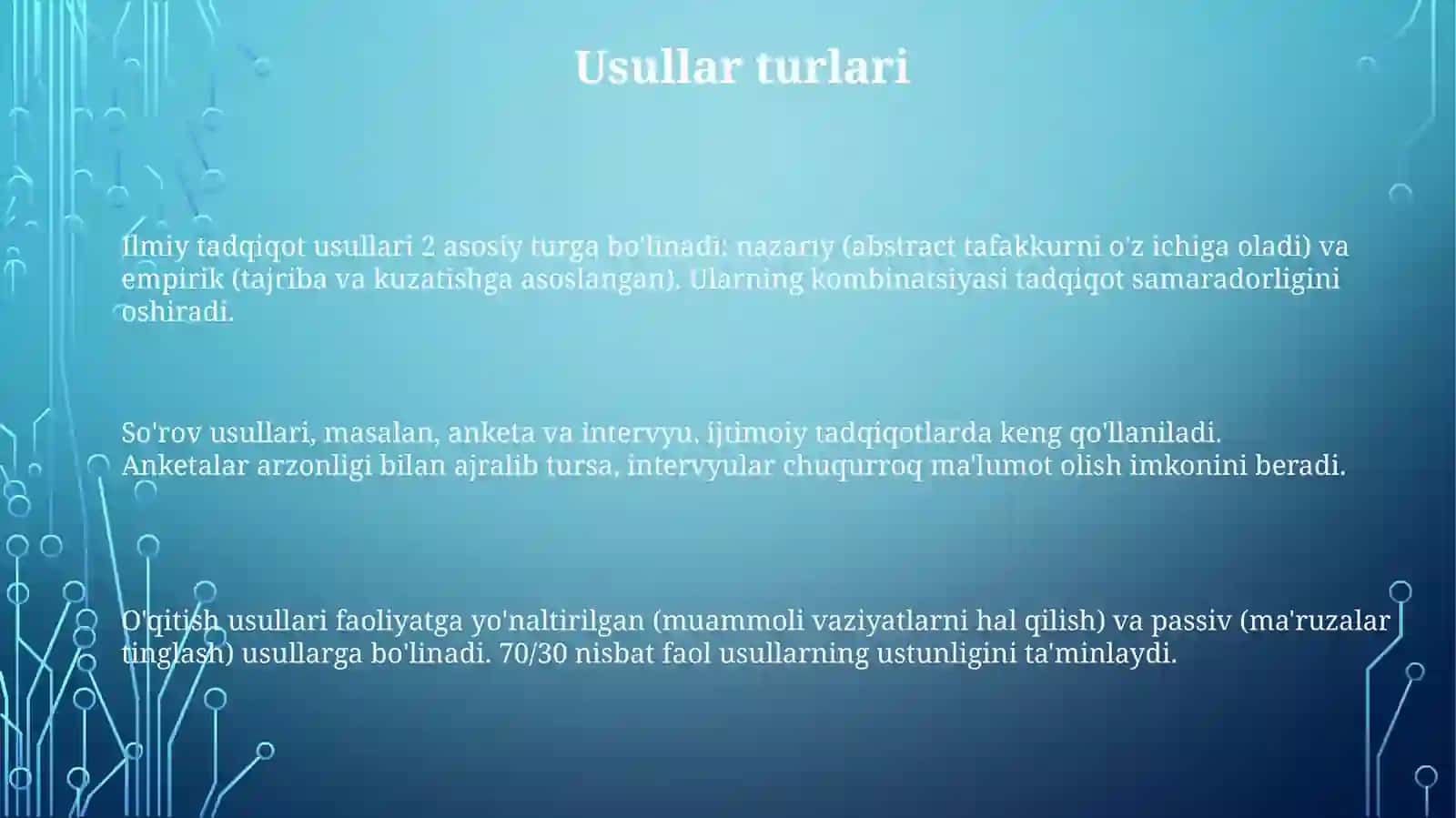 Metodlar 3